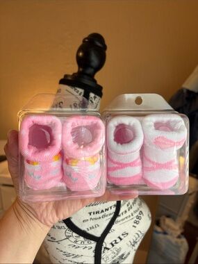 Swiggles Pink Patterned Baby Sock Booties 2-Pack
